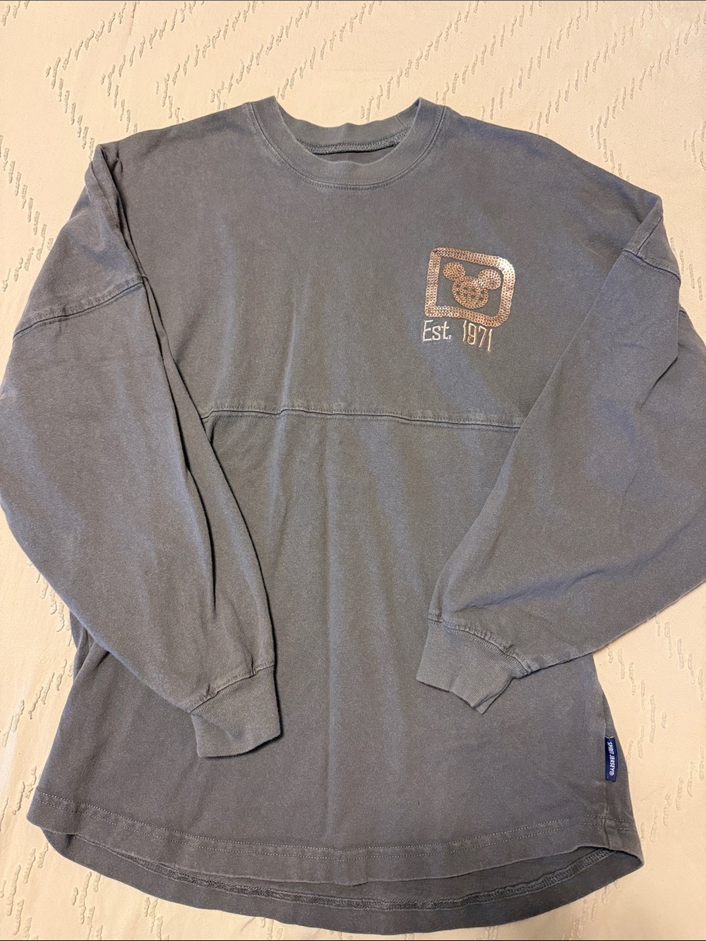 Disney Gray Long-Sleeve Sweatshirt with Est. 1971 Logo